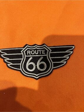 Route 66 Black and Silver Wing Emblem iron on patch